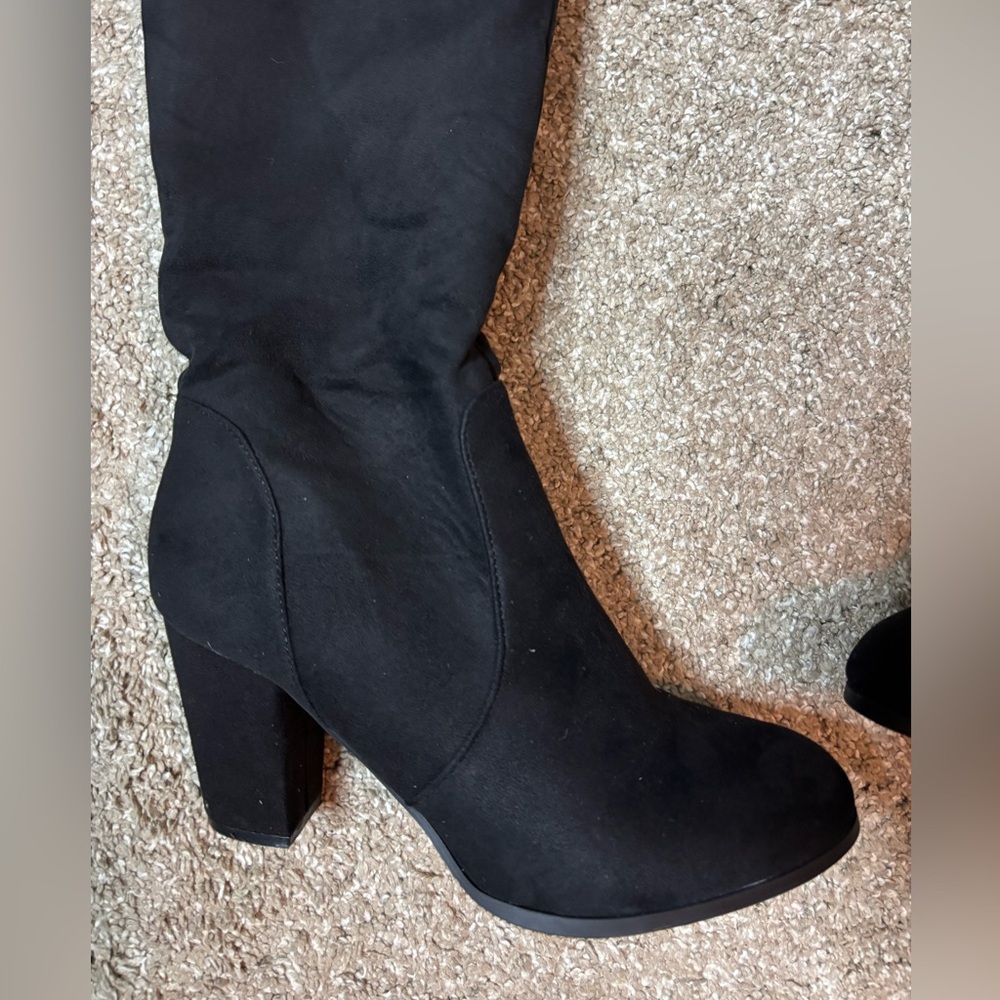Dream Pairs Black Heeled Over-the-Knee Boots Size 8 Classic Winter Fall Neutral - Picture 4 of 13